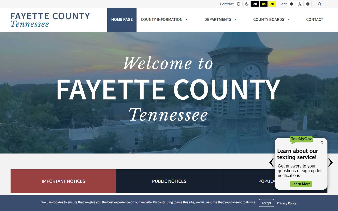 Fayette County traffic ticket records at the county government website