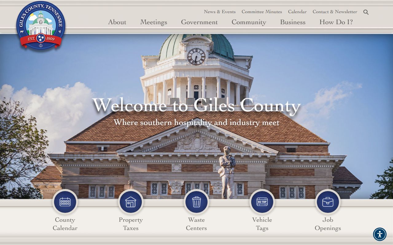 Giles County traffic ticket records at the county government website