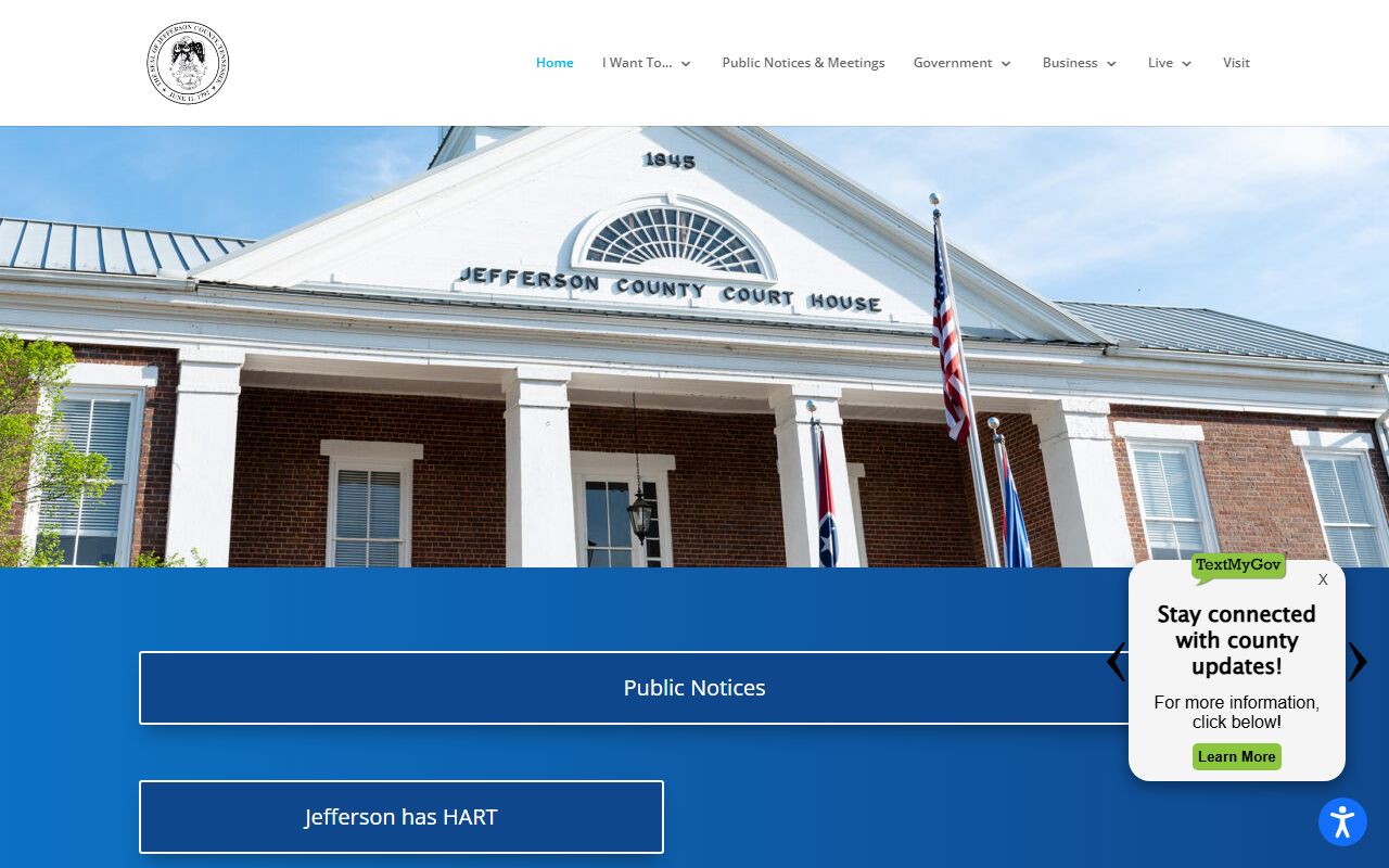 Jefferson County traffic ticket records at the county government website