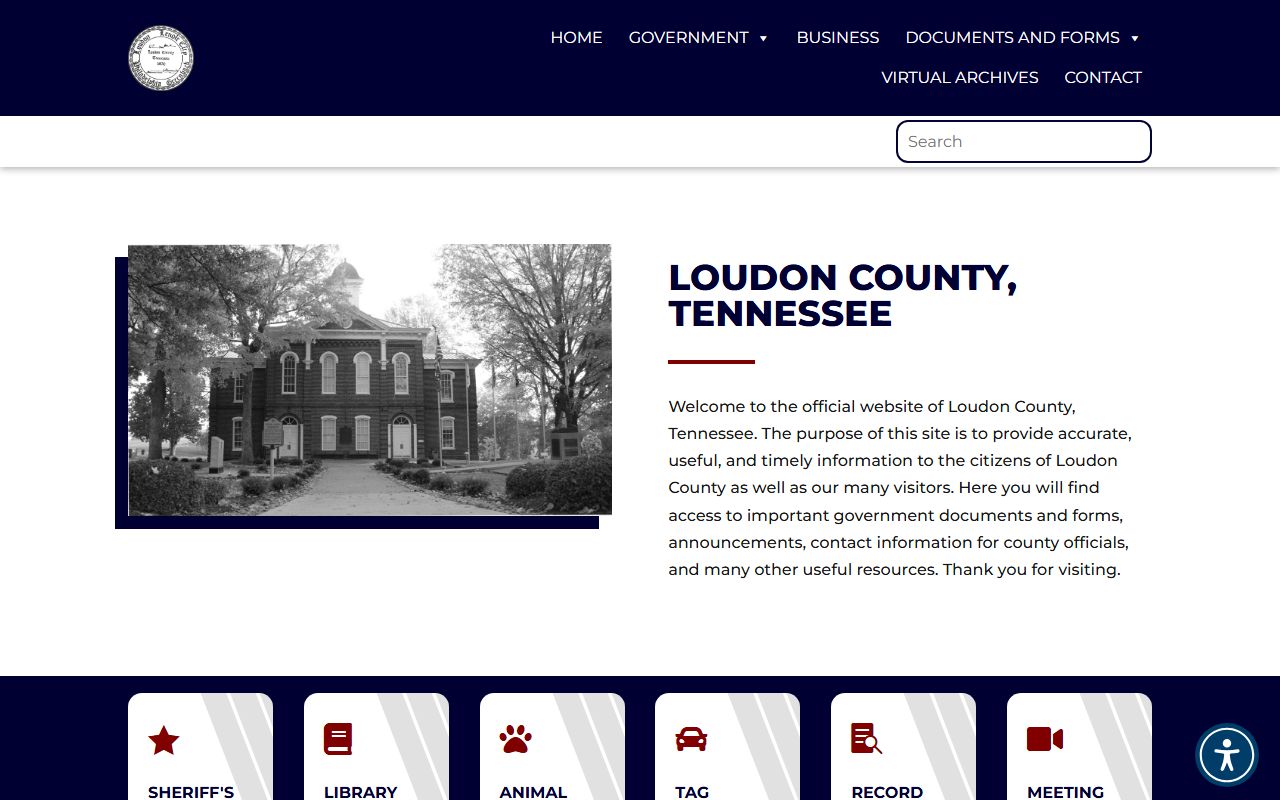 Loudon County traffic ticket records at the county government website