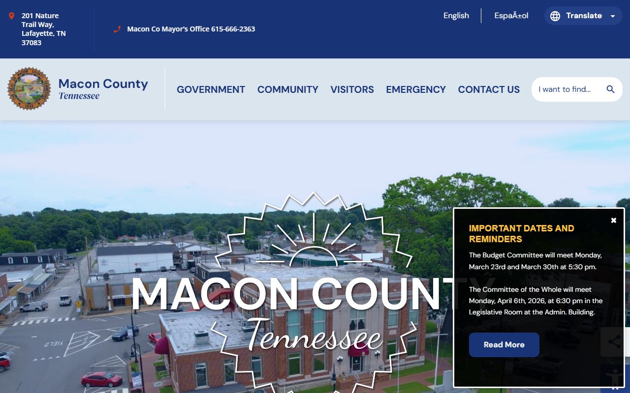 Macon County traffic ticket records at the county government website
