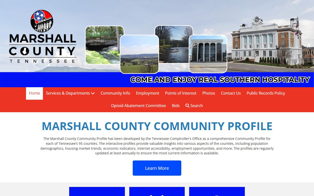 Marshall County traffic ticket records at the county government website