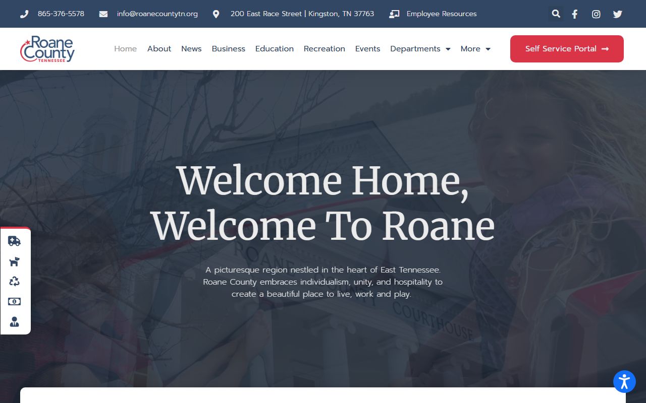 Roane County traffic ticket records at the county government website