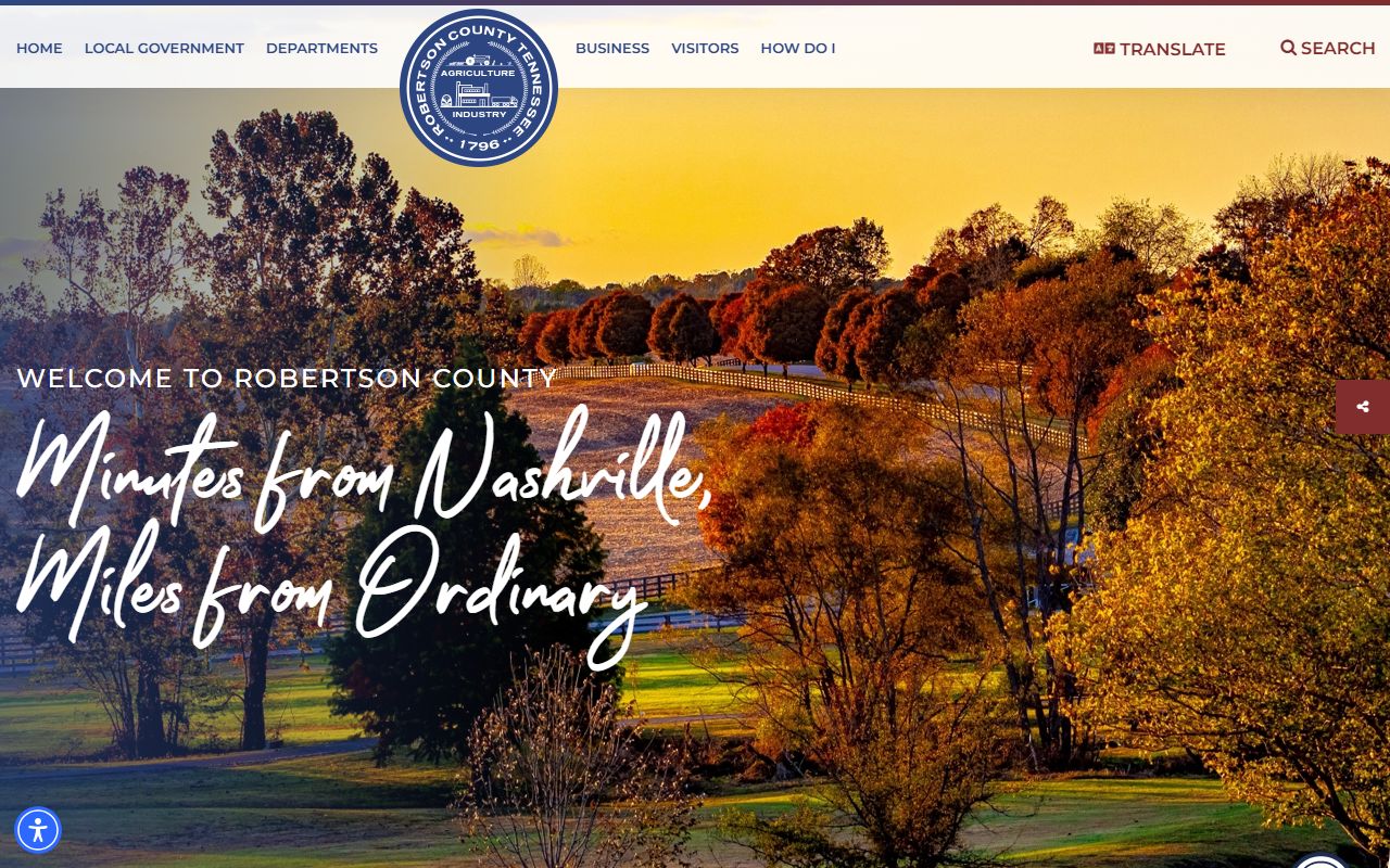 Robertson County traffic ticket records at the county government website