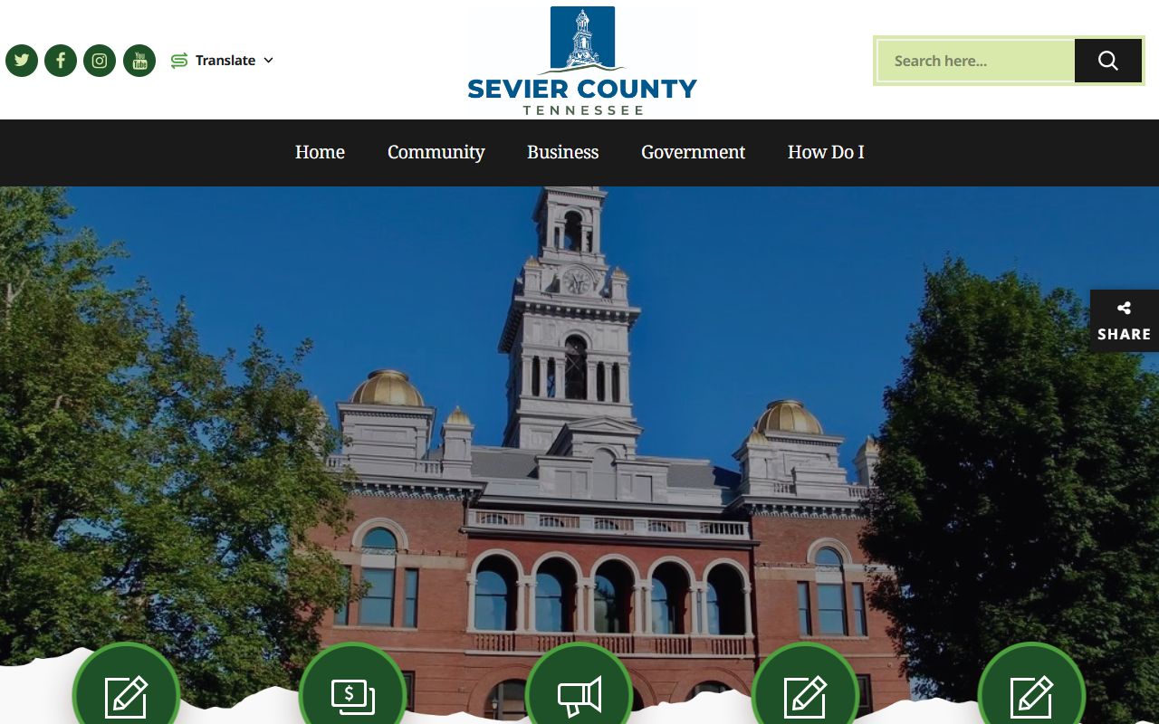 Sevier County traffic ticket records at the county government website