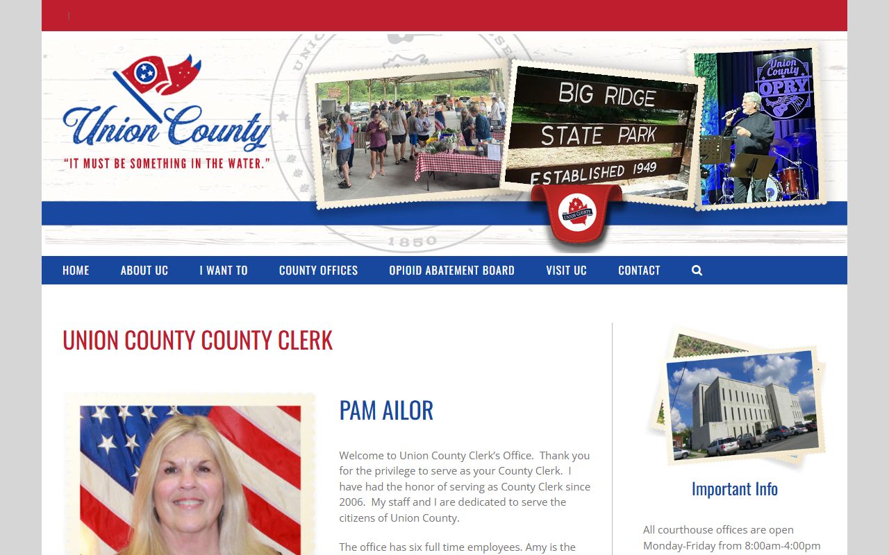 Union County traffic ticket records at the county clerk website