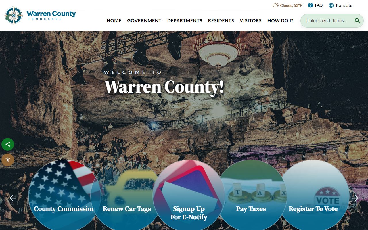 Warren County traffic ticket records at the county government website