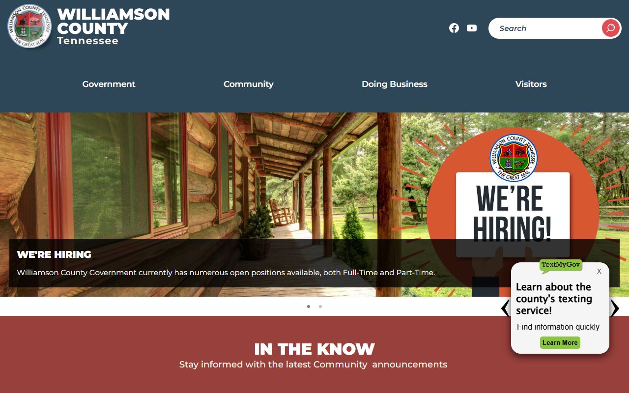 Williamson County traffic ticket records at the county government website