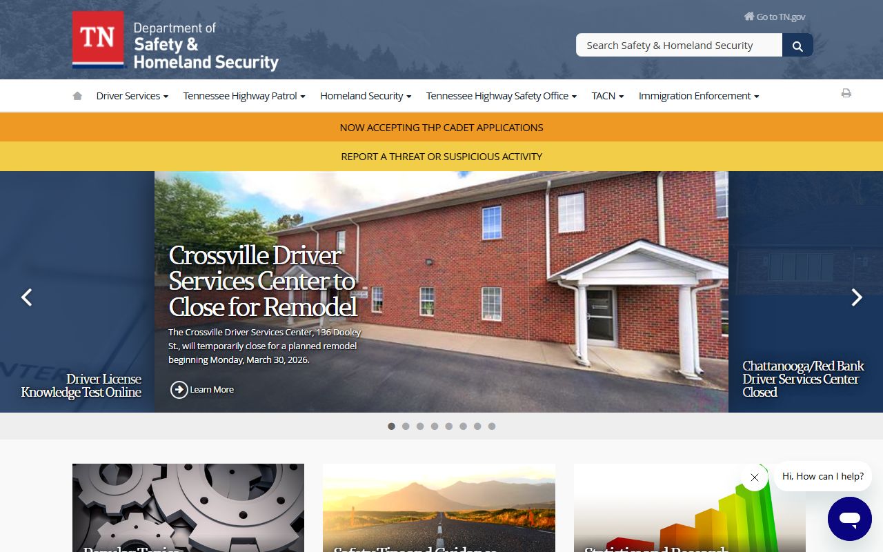 Tennessee Traffic Ticket Records at the Department of Safety and Homeland Security